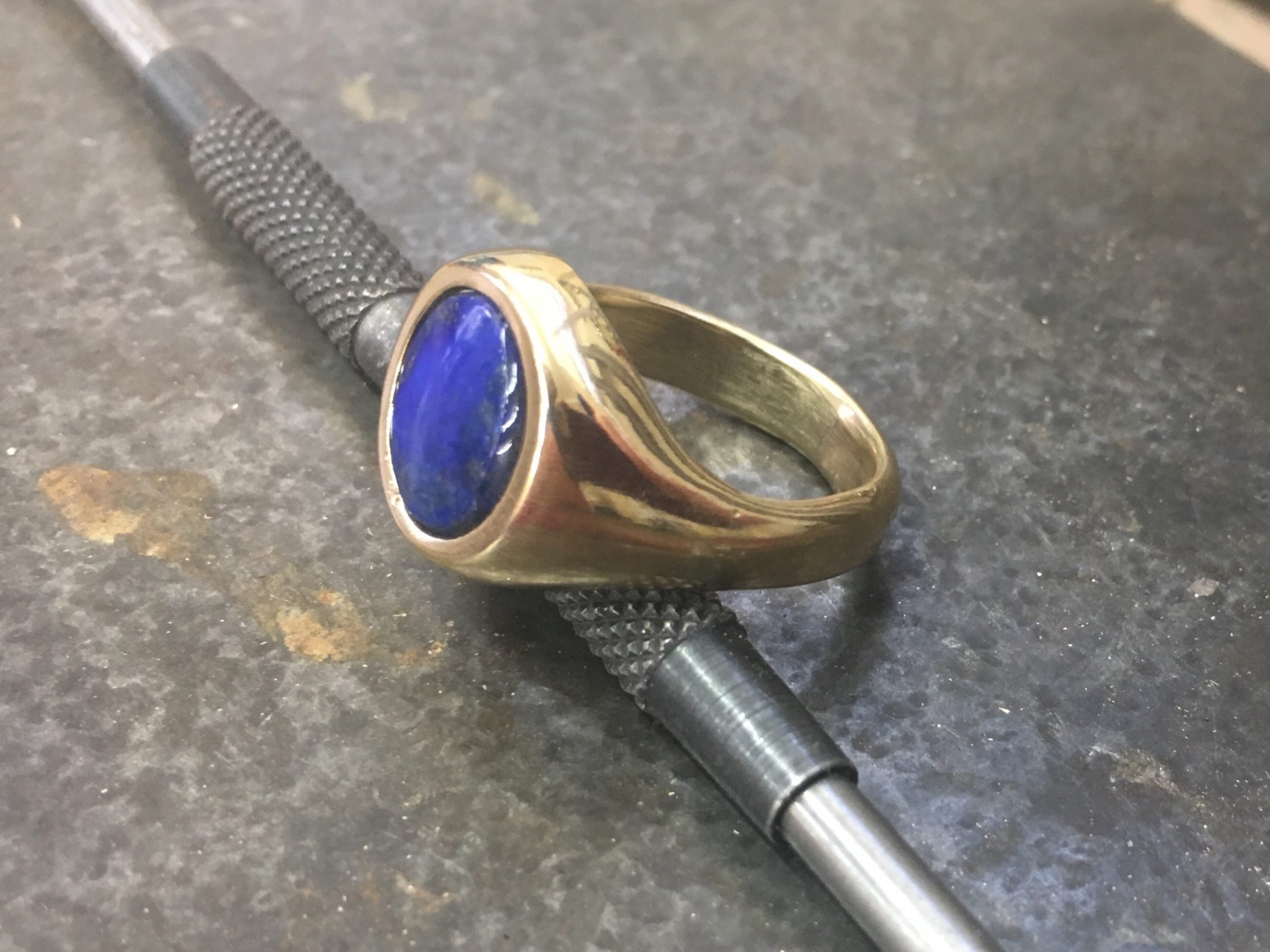 Gold Lapis signet ring