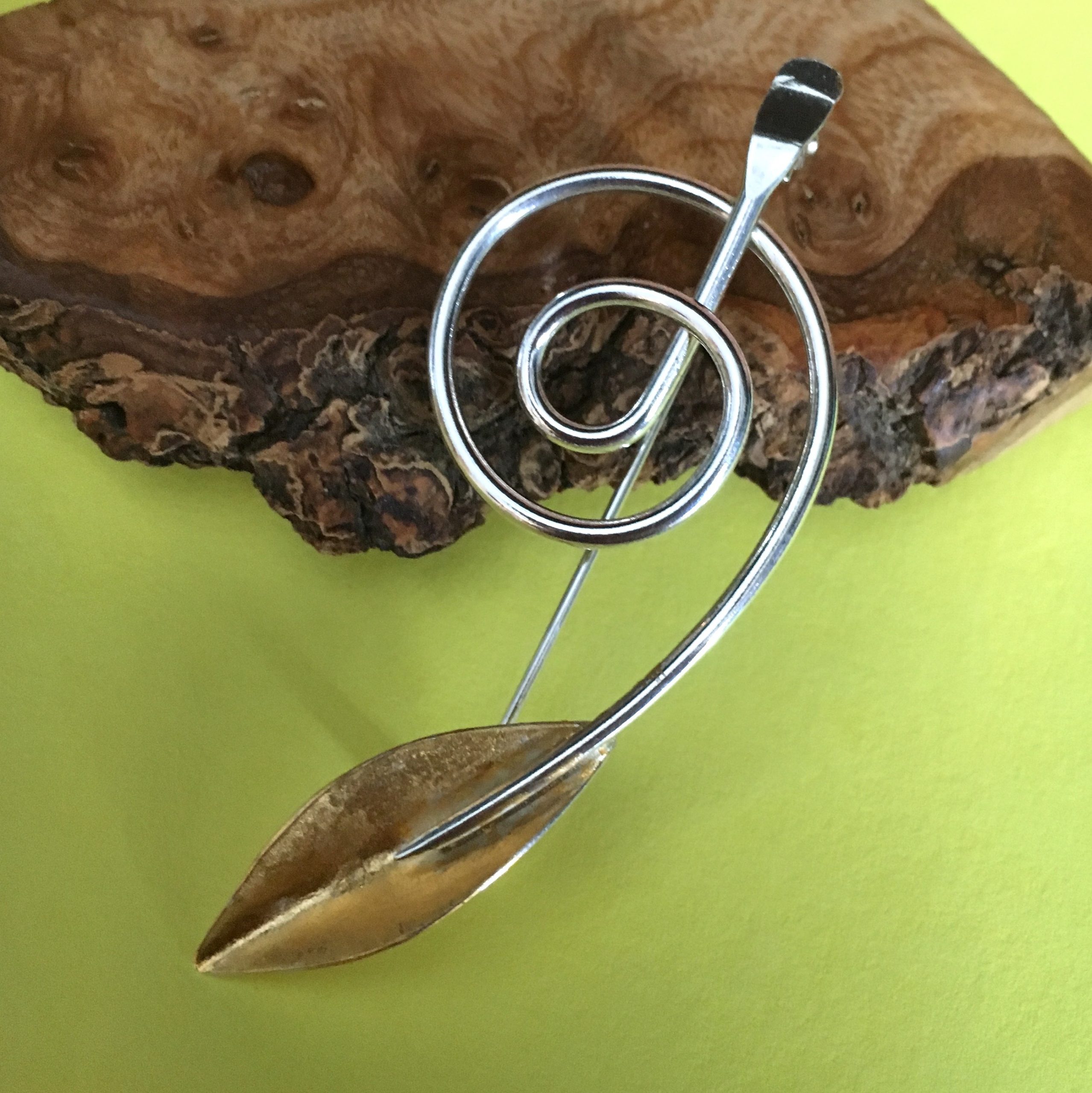 Botanics spiral brooch