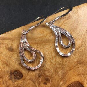 Small Hammered Paisley Earrings