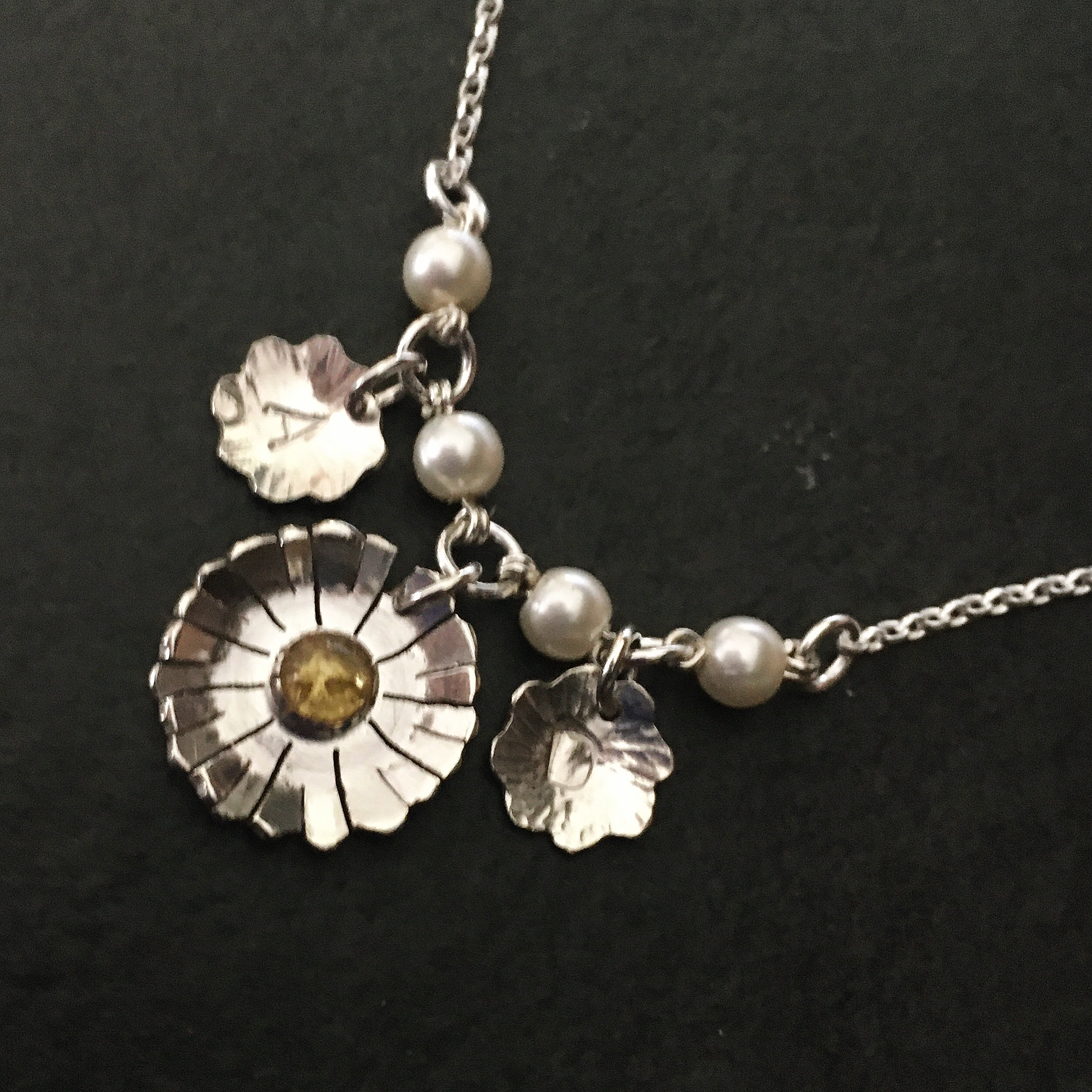 flower initials necklace