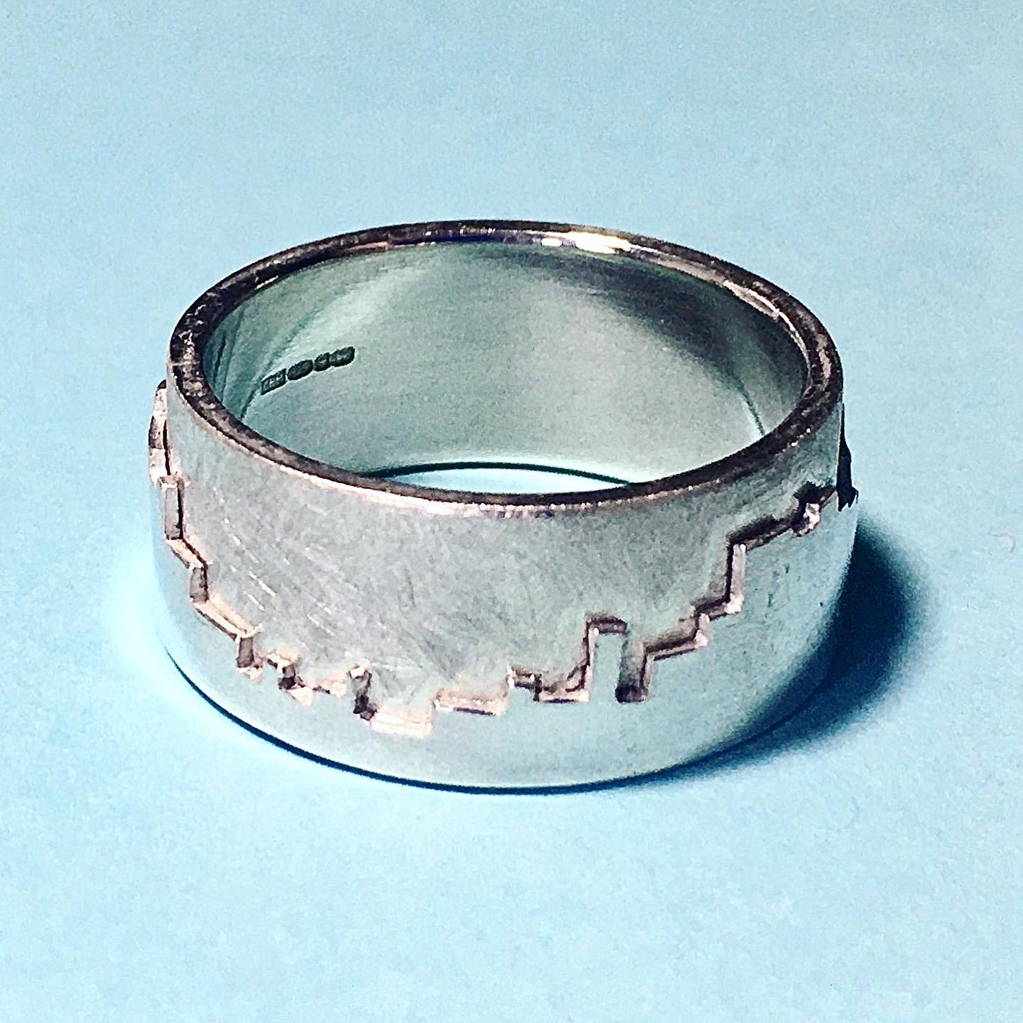 Silver heart rate ring