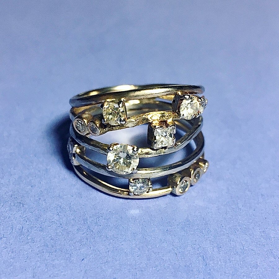 Gold and diamond ring remodel