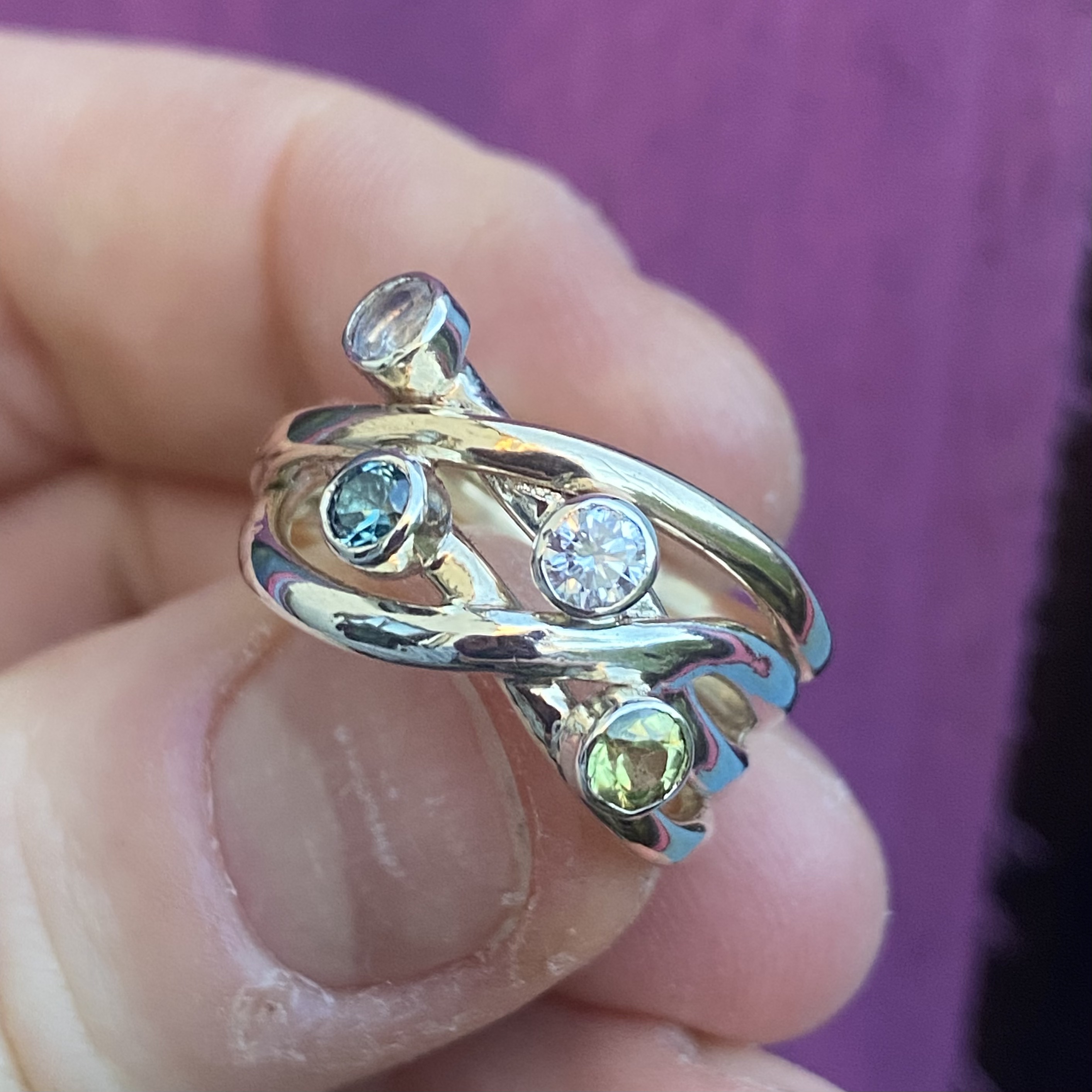 gold birthstones ring