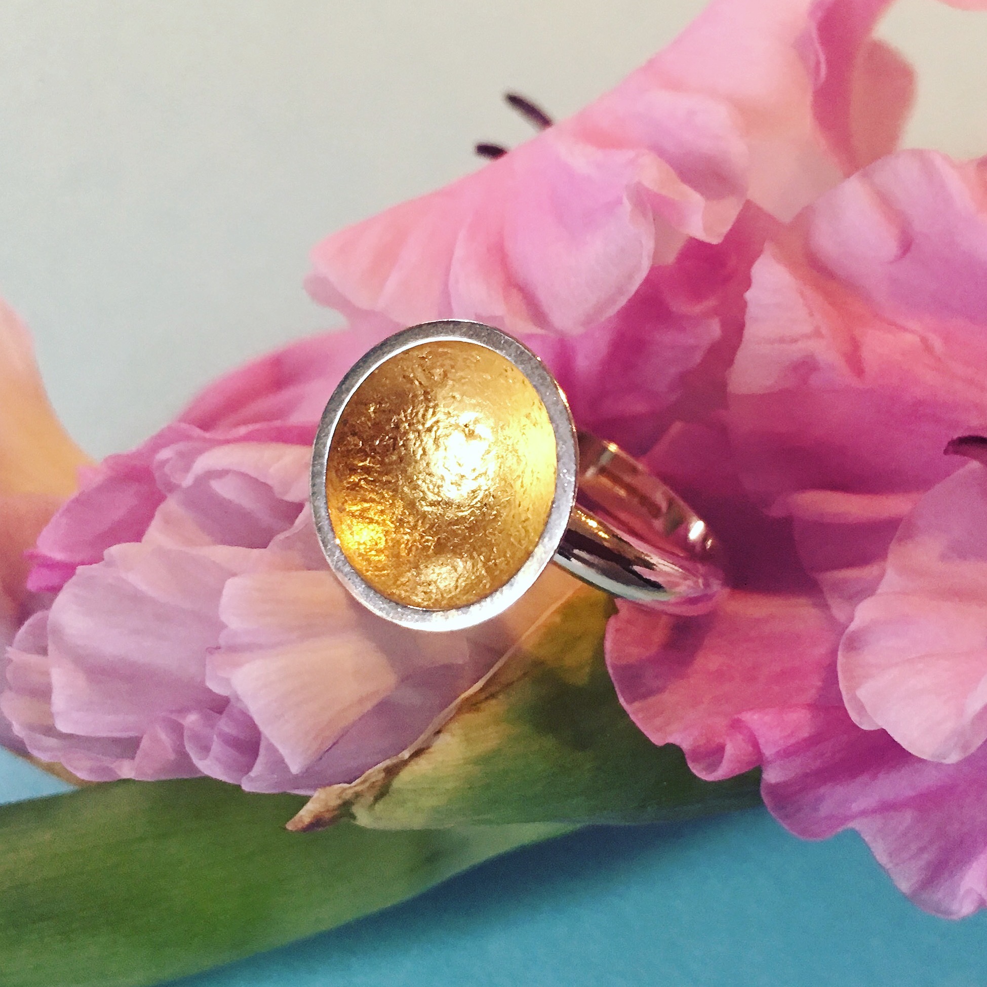 Gold leaf dome ring