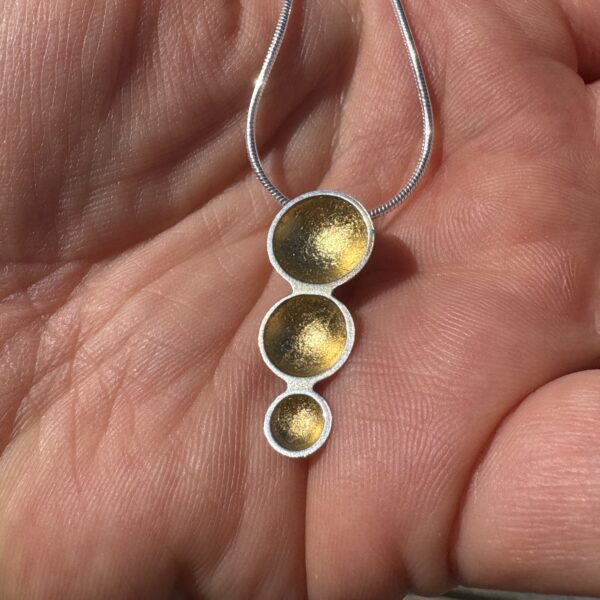 Small triple gold leaf dome pendant - Image 5