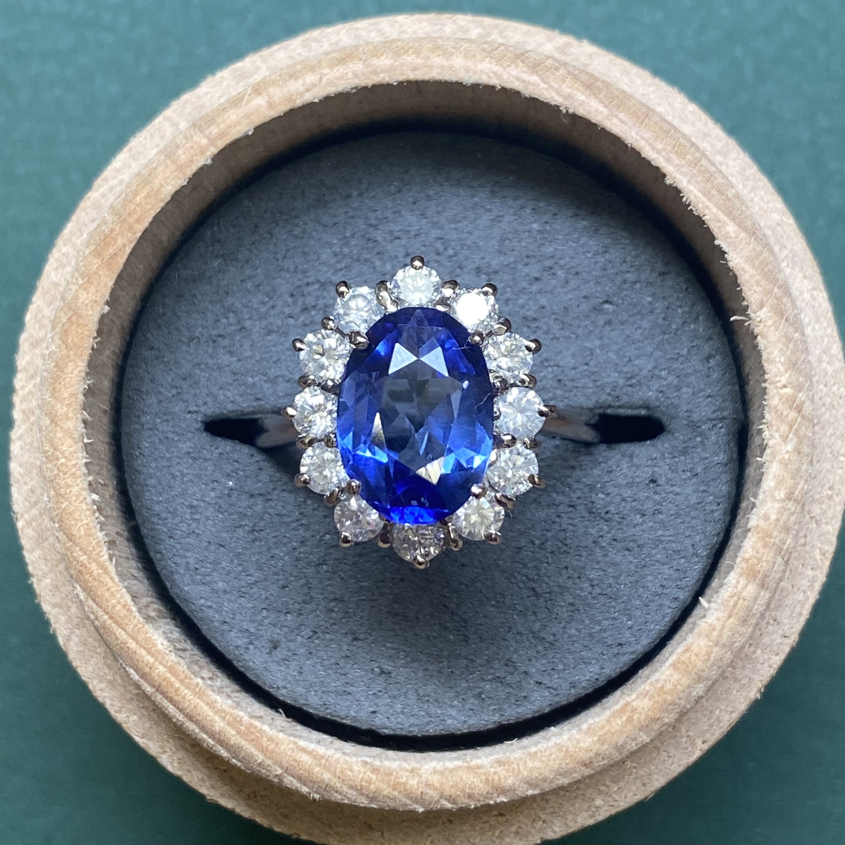 Sapphire and diamond engagement ring