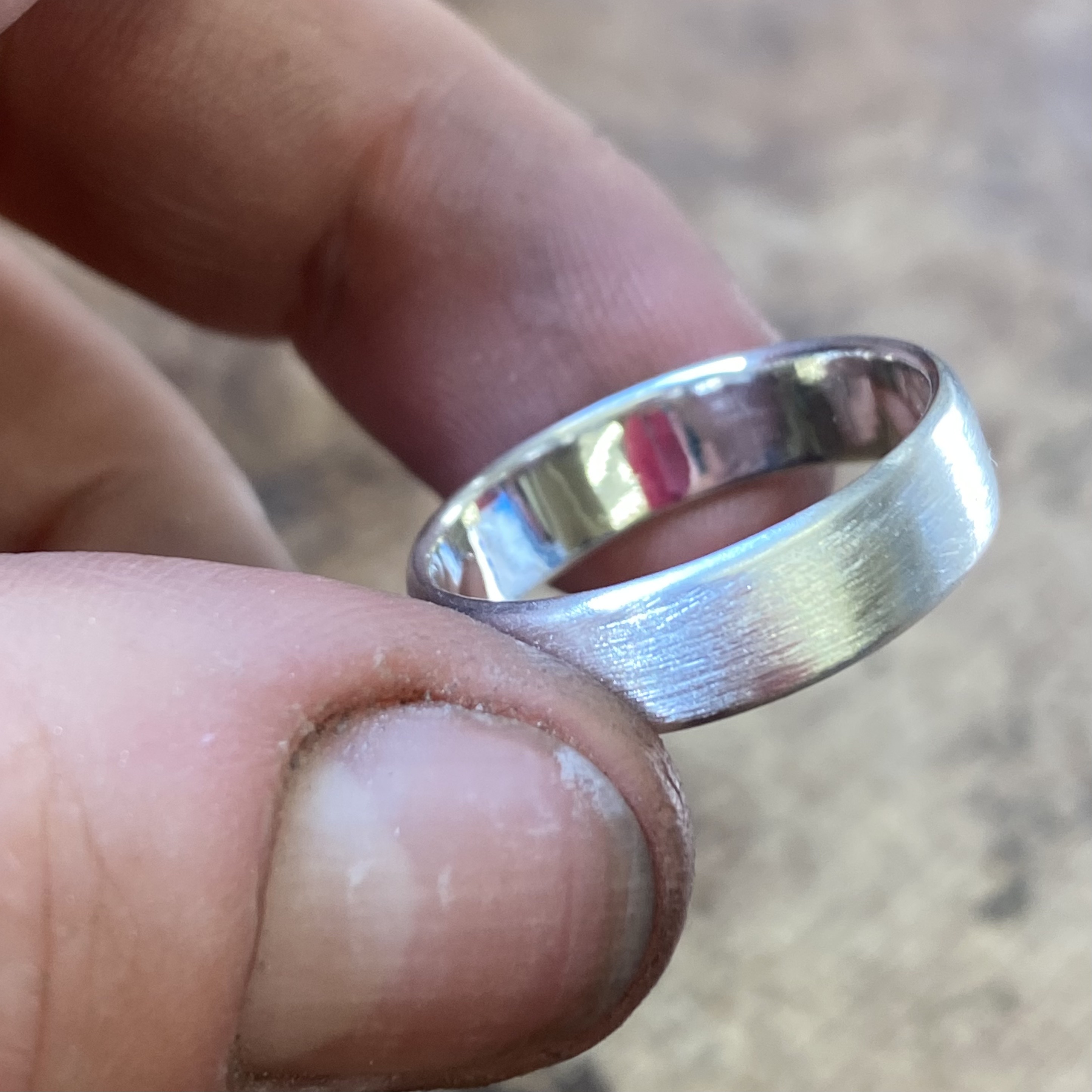 Matt finish wedding band