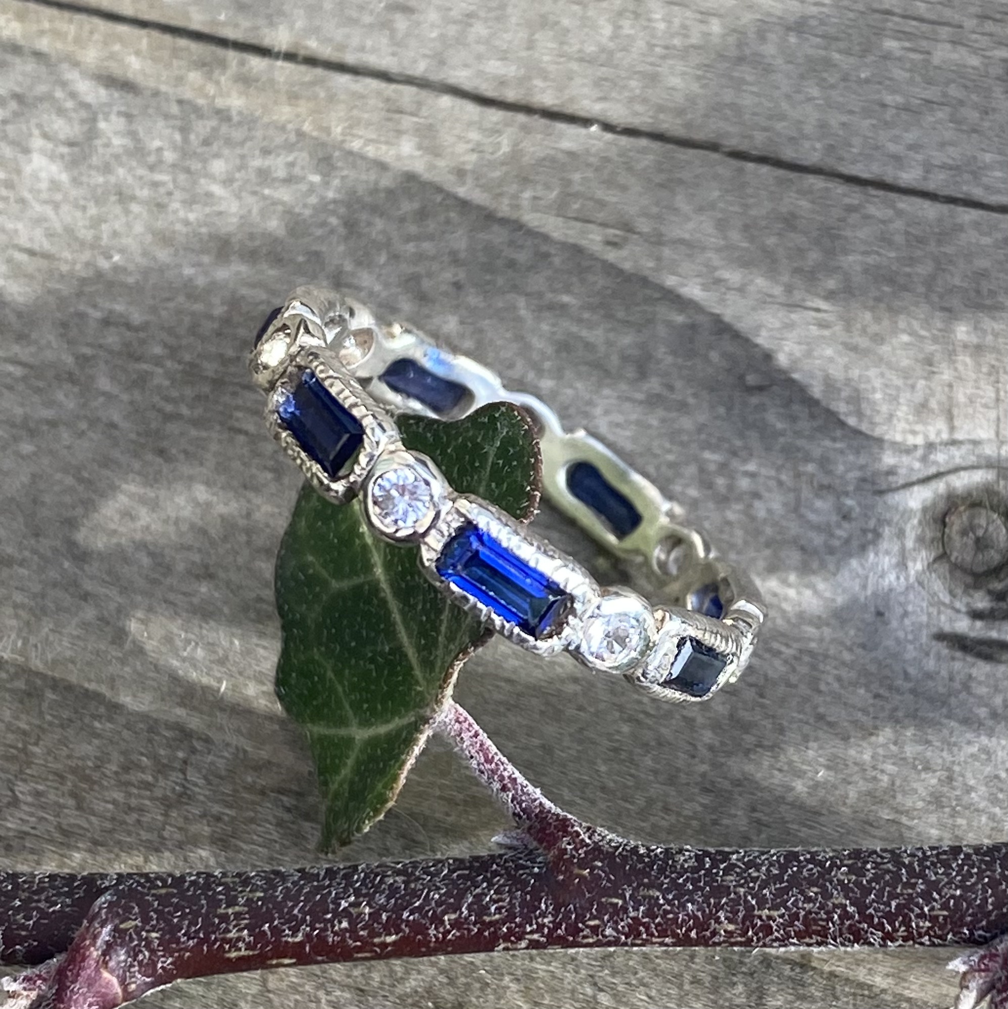 Sapphire & diamond eternity ring
