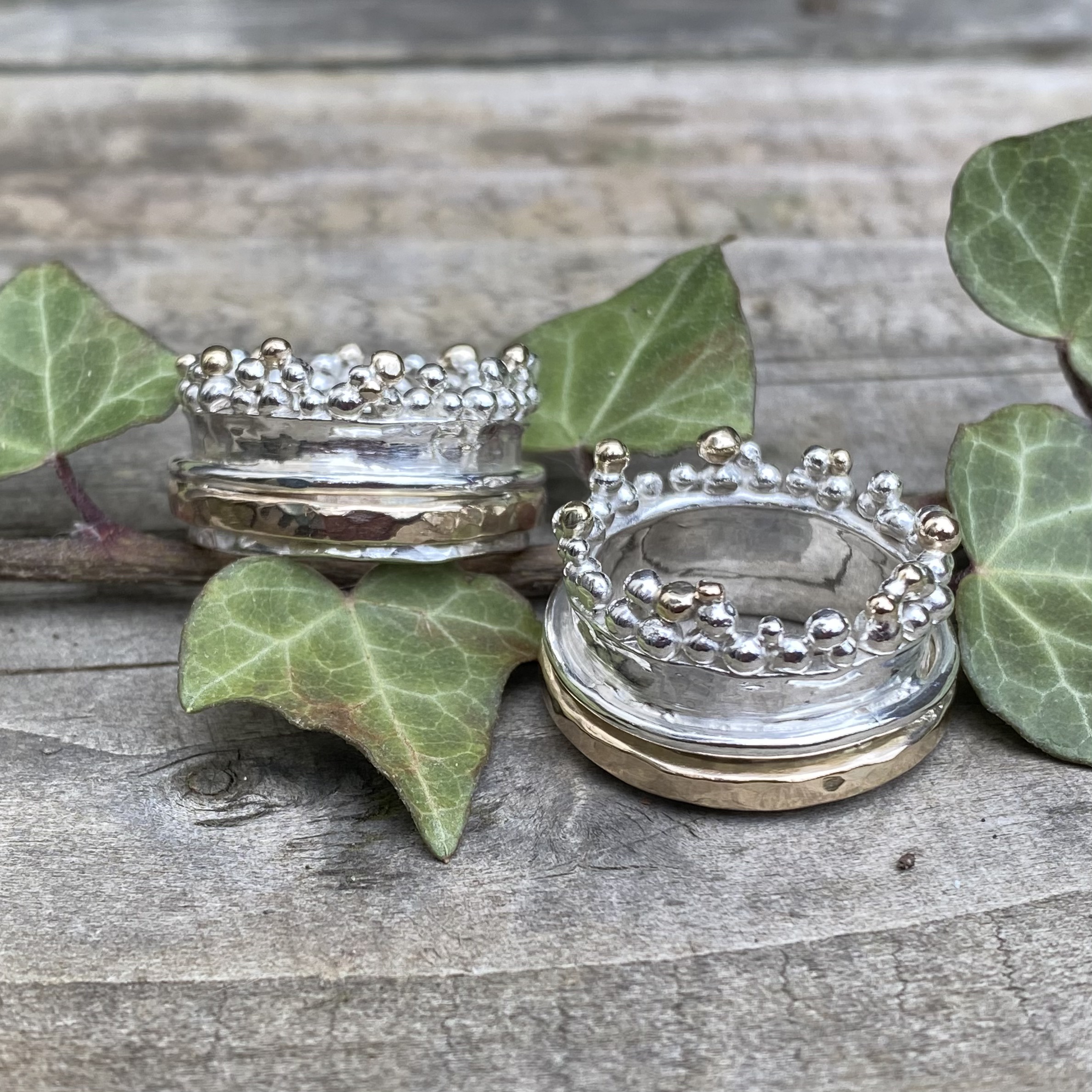 remodelled silver and gold rings